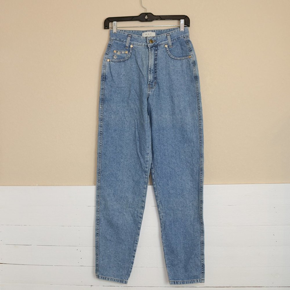 MAC High Rise Mom Jeans Blue Denim FR 34 US 2 XS